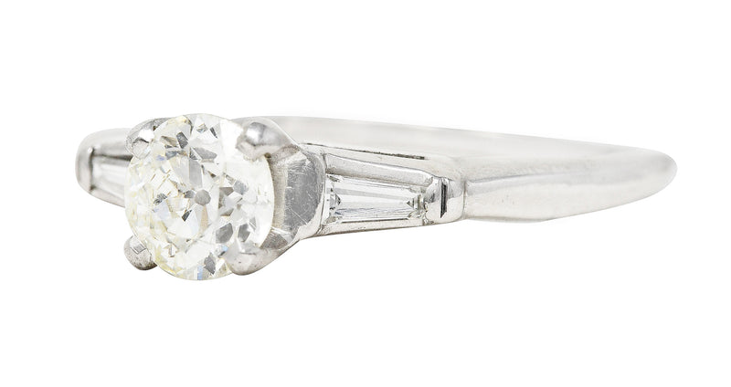 Retro 0.64 CTW Old European Diamond 14 Karat White Gold Vintage Engagement Ring Wilson's Estate Jewelry