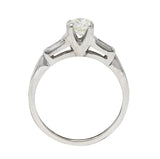 Retro 0.64 CTW Old European Diamond 14 Karat White Gold Vintage Engagement Ring Wilson's Estate Jewelry