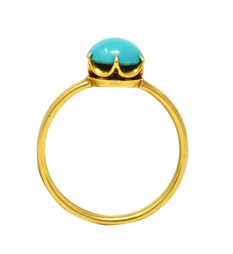 1960's Tiffany & Co. Turquoise 18 Karat Gold Solitaire RingRing - Wilson's Estate Jewelry