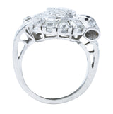 1950's Mid-Century 2.35 CTW Diamond Platinum Dinner Ring Wilson's Estate Jewelry