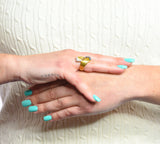 1980's Vintage Sapphire Diamond 18 Karat Gold Bypass RingRing - Wilson's Estate Jewelry