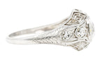 Art Deco 1.11 CTW Old Mine Diamond Platinum Engagement Ring GIA Wilson's Estate Jewelry
