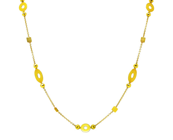 Bulgari 18 Karat Yellow Gold Lucea Chain Station Necklace Wilson's Estate Jewelry