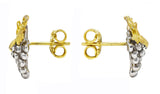Vintage Diamond Two-Tone 18 Karat Gold Grape Stud Earrings Wilson's Estate Jewelry