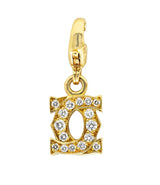 Cartier Diamond 18 Karat Yellow Gold C De Cartier Initial Logo Charm Wilson's Estate Jewelry