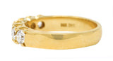 Vintage 0.90 CTW Diamond 14 Karat Yellow Gold Fishtail Wedding Band Ring Wilson's Estate Jewelry