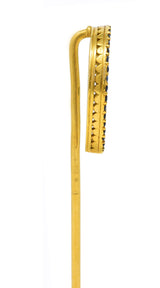 Antique Edwardian 0.50 CTW Sapphire 18 Karat Yellow Gold Horseshoe Stickpin Wilson's Estate Jewelry