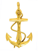 Asprey 1977 Vintage British 18 Karat Yellow Gold Unisex Anchor Pendant Wilson's Estate Jewelry