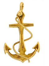 Asprey 1977 Vintage British 18 Karat Yellow Gold Unisex Anchor Pendant Wilson's Estate Jewelry