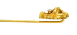 Art Nouveau Diamond 14 Karat Yellow Gold Animal Lion Stickpin Wilson's Estate Jewelry