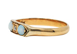 Art Deco Opal Diamond 10 Karat Gold Band RingRing - Wilson's Estate Jewelry
