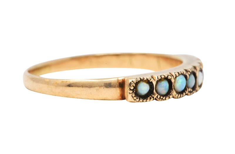 Art Nouveau Opal 14 Karat Gold Band RingRing - Wilson's Estate Jewelry