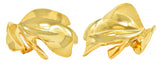 JAR French 18 Karat Gold Anodized Aluminum Fig Leaf Ear-Clip Earrings
