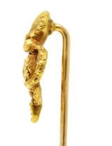Art Nouveau Old European Cut Diamond 14 Karat Gold Octopus Antique Huger Stickpin Wilson's Estate Jewelry