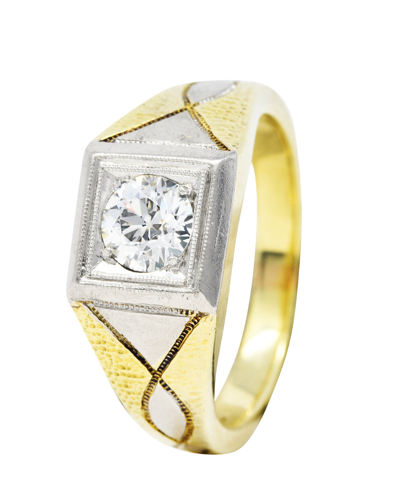 Allsopp-Steller 0.92 CTW Diamond 14 Karat Two-Tone Unisex RingRing - Wilson's Estate Jewelry