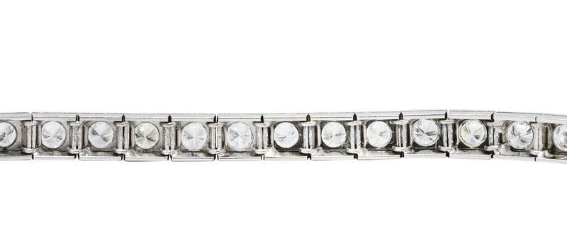 1950’s 4.00 CTW 14 Karat White Gold Line Bracelet Wilson's Estate Jewelry