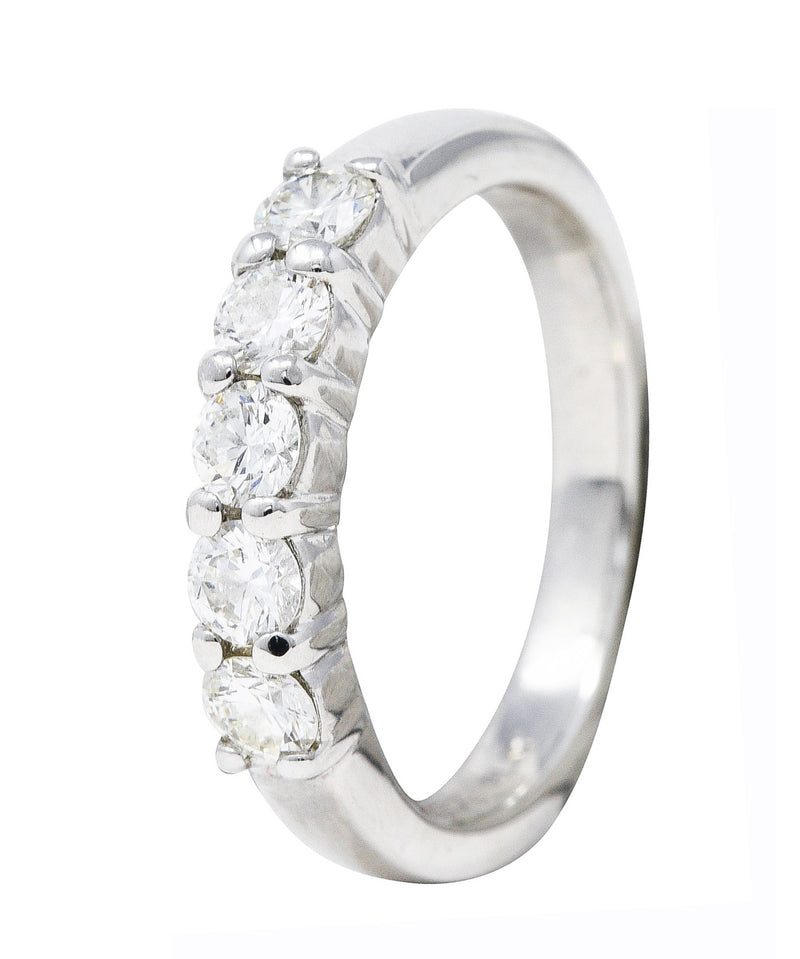 Contemporary 0.50 CTW Diamond Platinum Stacking Wedding Band Ring Wilson's Estate Jewelry