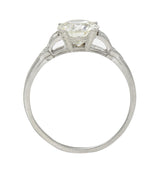 Art Deco 1.25 Center Old European Diamond Ribbon Vintage Engagement Ring