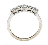 Vintage 0.63 CTW Diamond 14 Karat White Gold Five Stone Wedding Band Ring Wilson's Estate Jewelry