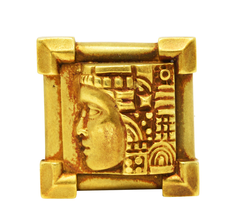 1993 Kieselstein Cord 18 Karat Green Gold Women Of The World BroochBrooch - Wilson's Estate Jewelry