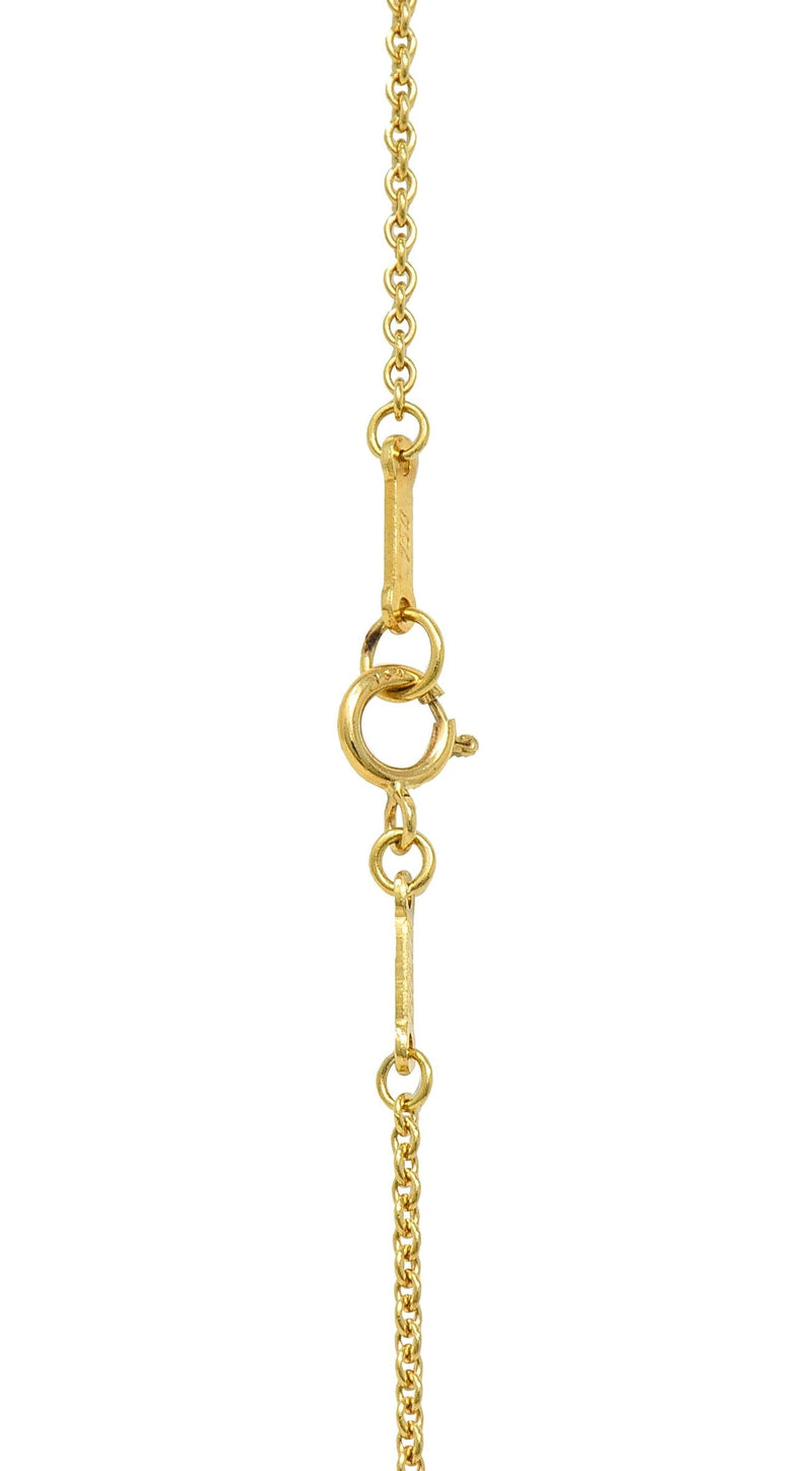 Elsa Peretti Tiffany & Co. Diamond 18 Karat Gold Open Heart Pendant Necklace