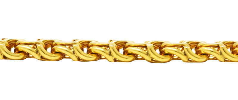 Tiffany & Co. Vintage 14 Karat Yellow Gold Double Curb Chain Link Bracelet Wilson's Estate Jewelry