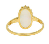 Victorian Opal Cabochon 18 Karat Yellow Gold Antique Solitaire Ring