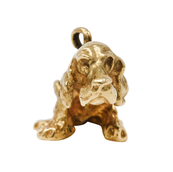 Retro 14 Karat Gold Cocker Spaniel Dog Bobble Head Charmcharm - Wilson's Estate Jewelry