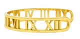 2003 Tiffany & Co. Italy 18 Karat Yellow Gold Roman Numeral Atlas Cuff Bracelet Wilson's Estate Jewelry