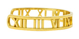 2003 Tiffany & Co. Italy 18 Karat Yellow Gold Roman Numeral Atlas Cuff Bracelet Wilson's Estate Jewelry