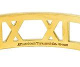 2003 Tiffany & Co. Italy 18 Karat Yellow Gold Roman Numeral Atlas Cuff Bracelet Wilson's Estate Jewelry