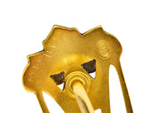 Brassler Co. Art Nouveau Diamond Pearl 14 Karat Yellow Gold Greenman Antique Unisex Stickpin Wilson's Estate Jewelry