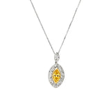 Contemporary 2.85 CTW Fancy Colored Diamond & Diamond Platinum 18 Karat Yellow Gold Enhancer Pendant Wilson's Estate Jewelry