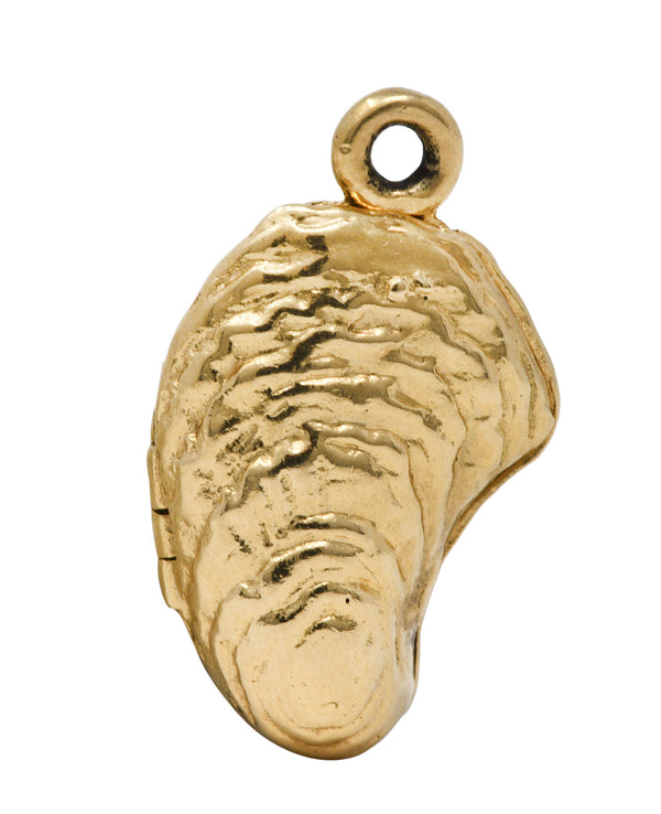 Retro Pearl 14 Karat Gold Freshwater Mussel Charmcharm - Wilson's Estate Jewelry