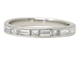 Mid-Century 0.65 CTW Baguette Princess Cut Diamond Platinum Vintage Channel Band Ring Wilson's Estate Jewelry