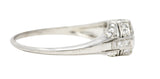 Art Deco 1.14 CTW Diamond Platinum Bombé Engagement Ring Wilson's Estate Jewelry