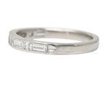 Mid-Century 0.65 CTW Baguette Princess Cut Diamond Platinum Vintage Channel Band Ring Wilson's Estate Jewelry