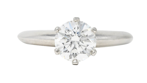 Tiffany & Co. Contemporary 1.13 CTW Diamond Platinum Knife Edge Solitaire Engagement Ring GIA Wilson's Estate Jewelry