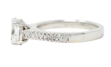 Contemporary Oval Cut 1.26 CTW Diamond Platinum Pavé Engagement Ring GIA Wilson's Estate Jewelry