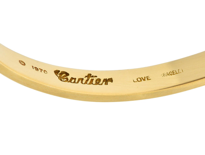 Cartier Aldo Cipullo 1970s 18 Karat Yellow Gold Love Bangle Bracelet