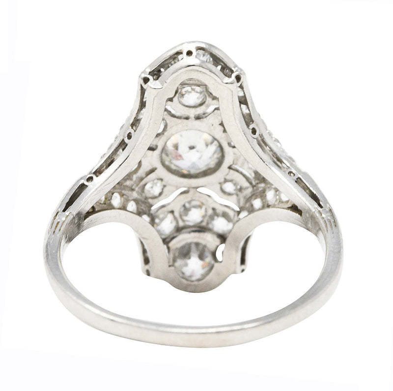 Art Deco 1.23 CTW Diamond Platinum Dinner Ring Wilson's Estate Jewelry