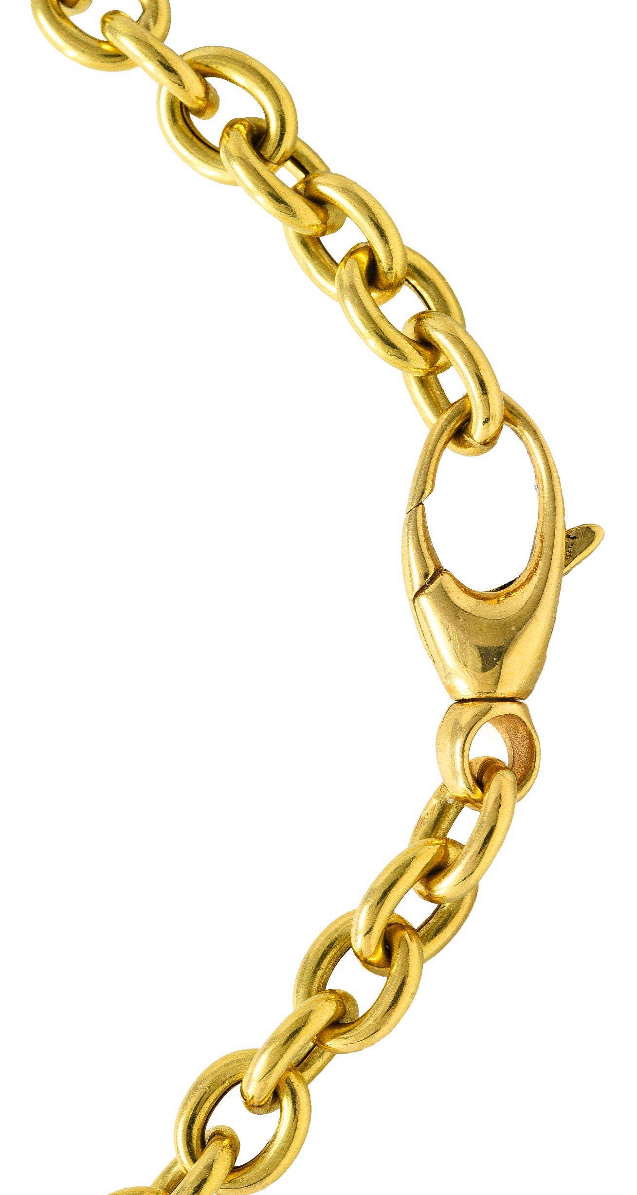 Gucci 18 Karat Yellow Gold Horsebit Pendant Vintage Necklace Wilson's Estate Jewelry
