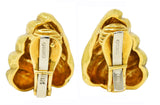 David Webb Vintage 18 Karat Yellow Gold Hammered Swirl Ear-Clip Earrings Wilson's Estate Jewelry
