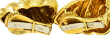 David Webb Vintage 18 Karat Yellow Gold Hammered Swirl Ear-Clip Earrings Wilson's Estate Jewelry