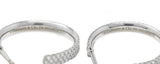 Tiffany & Co. 1.00 CTW Pave Diamond 18 Karat White Gold 19 MM Half Hoop Metro Earrings Wilson's Estate Jewelry