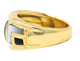 Asch Grossbardt Diamond Coral Onyx Chalcedony Lapis Lazuli 14 Karat Yellow Gold Vintage Band Ring Wilson's Estate Jewelry