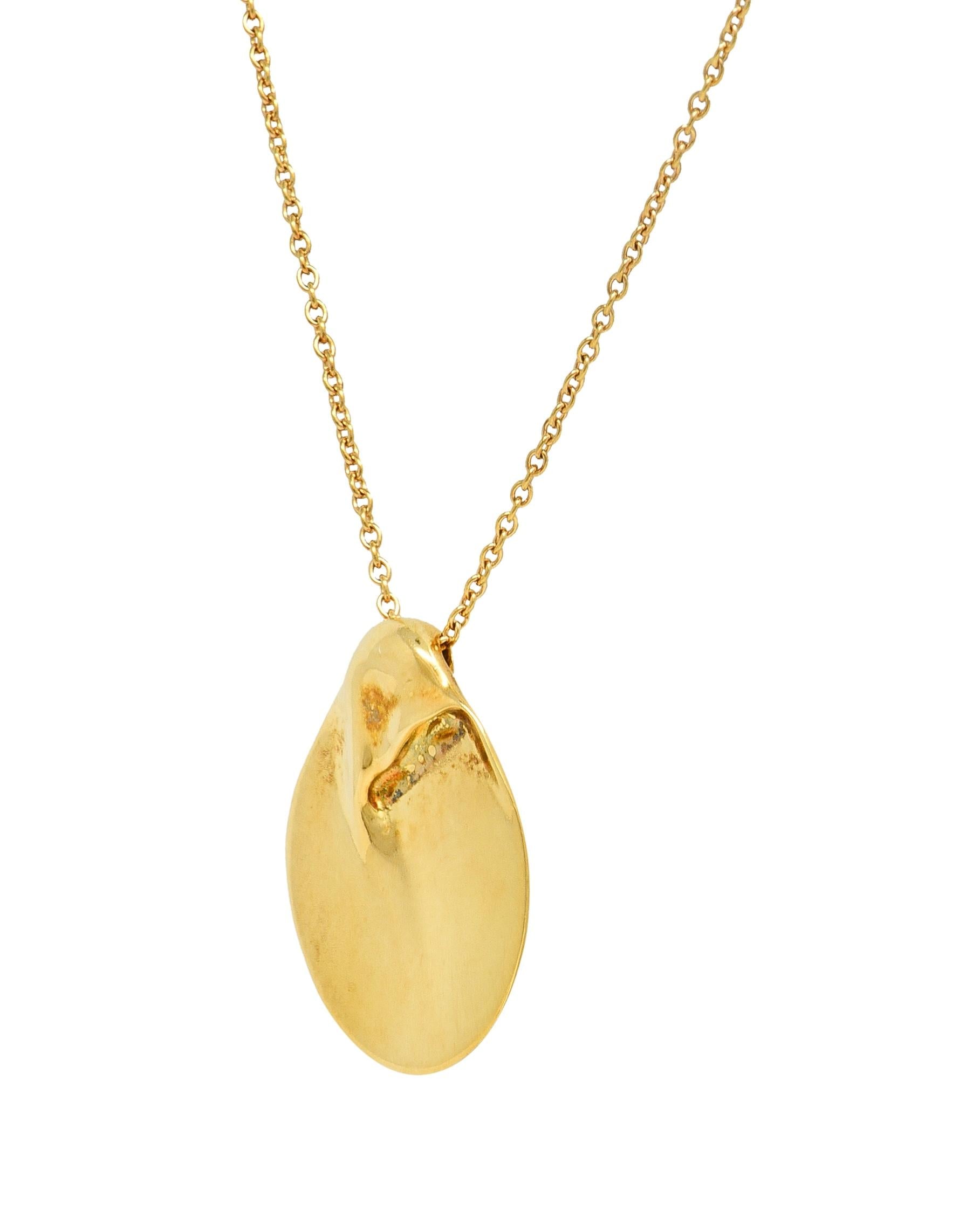 Elsa Peretti Tiffany & Co. 18 Karat Yellow Gold Organic Form Pendant Necklace