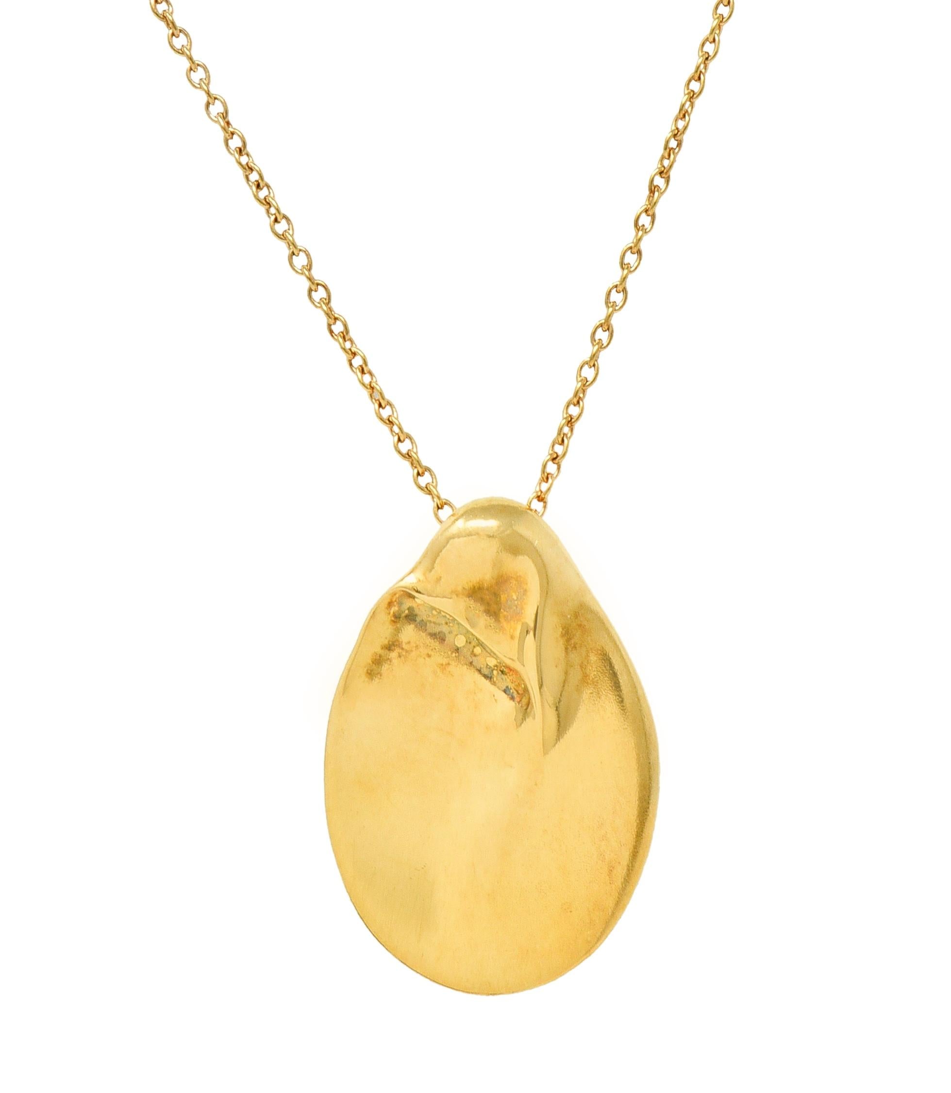 Elsa Peretti Tiffany & Co. 18 Karat Yellow Gold Organic Form Pendant Necklace