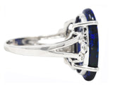 Contemporary Diamond Black Opal 18 Karat White Gold Statement Ring Wilson's Estate Jewelry