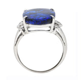 Contemporary Diamond Black Opal 18 Karat White Gold Statement Ring Wilson's Estate Jewelry